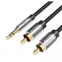 Garso kabelis Vention 3.5mm TRRS (kištukas) į 2×RCA (kištukas), 2 m, juodas