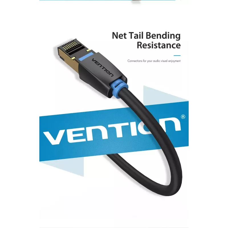 Vention Cat.8 SFTP komutacinis kabelis 0,5 m juodas RJ-45 auksuotas
