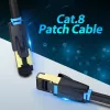 Vention Cat.8 SFTP komutacinis kabelis 0,5 m juodas RJ-45 auksuotas