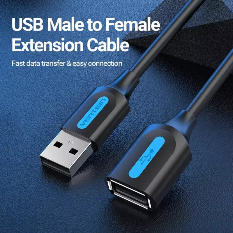 Vention USB 2.0 A vyriškas į A moteriškas ilginamasis laidas 1 M juodas PVC tipas