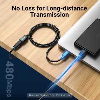 Vention USB 2.0 A kištuko į A lizdą ilginimo laidas 2 m juodas PVC