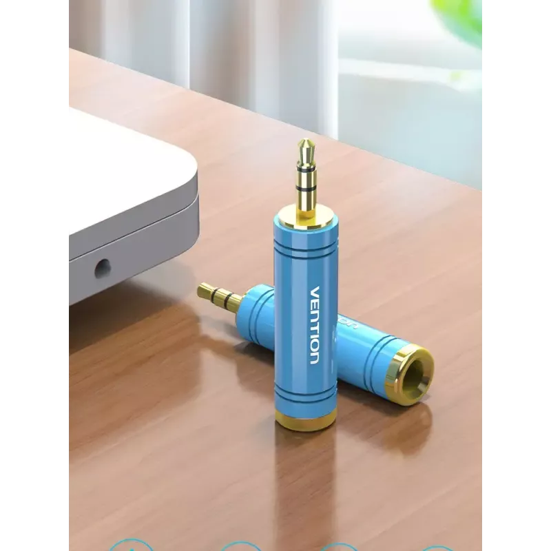 Vention 3,5 mm kištukas į 6,5 mm lizdą garso adapteris, mėlynas, metalinis