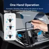 Automobilinis ventiliacijos telefono laikiklis Vention KCTB0 — pasyvus automatiškai užsispaudžiantis laikiklis, skirtas 4,7–7,2 colių telefonams, juodas, ABS/TPU, 117,6×73×84,3 mm