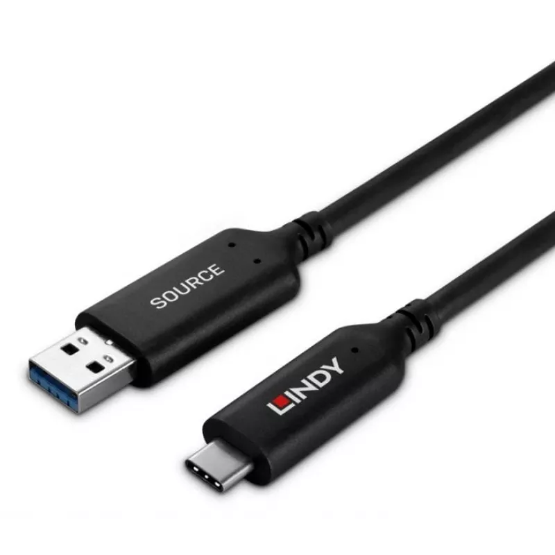 Lindy 25 m USB 3.2 Gen 1 Type A to C šviesolaidinio pluošto hibridinis kabelis