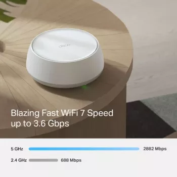 TP-Link DECO BE22(1-PACK) tinklinė Wi-Fi sistema Dviejų dažnių (2,4 GHz / 5 GHz) Wi-Fi 7 (802.11be) Balta 2 Vidinės