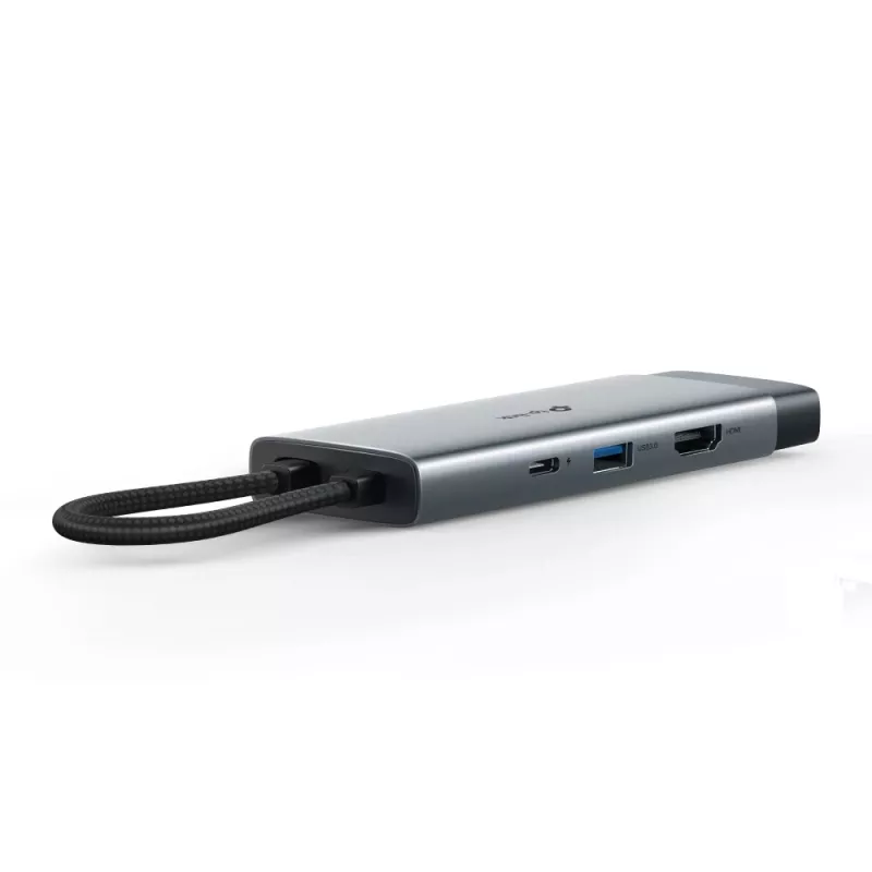 USB Type-C šakotuvas TP-Link UH7021C — HDMI, USB 3.2 Gen1, USB 2.0, SD/microSD, 5000 Mbit/s, aliuminis juodas