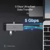 USB Type-C šakotuvas TP-Link UH7021C — HDMI, USB 3.2 Gen1, USB 2.0, SD/microSD, 5000 Mbit/s, aliuminis juodas