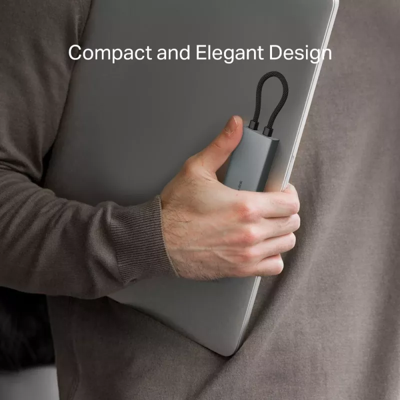 USB Type-C šakotuvas TP-Link UH7021C — HDMI, USB 3.2 Gen1, USB 2.0, SD/microSD, 5000 Mbit/s, aliuminis juodas
