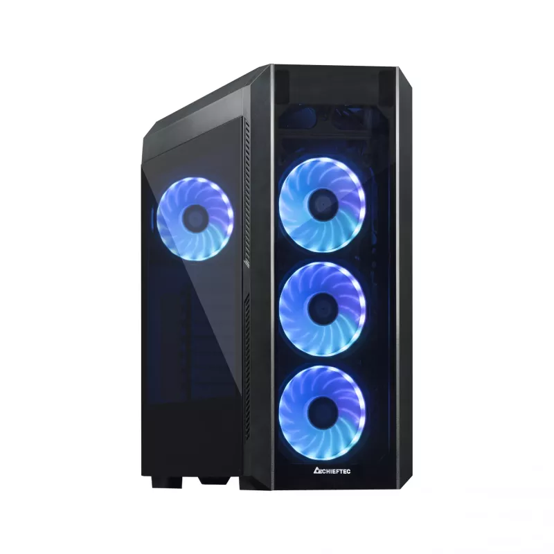 PC korpusas CHIEFTEC Scorpion 3 GL-03B-OP — Tower ATX/Micro-ATX/Mini-ITX, grūdintas stiklas, 3×120 mm priekiniai ventiliatoriai