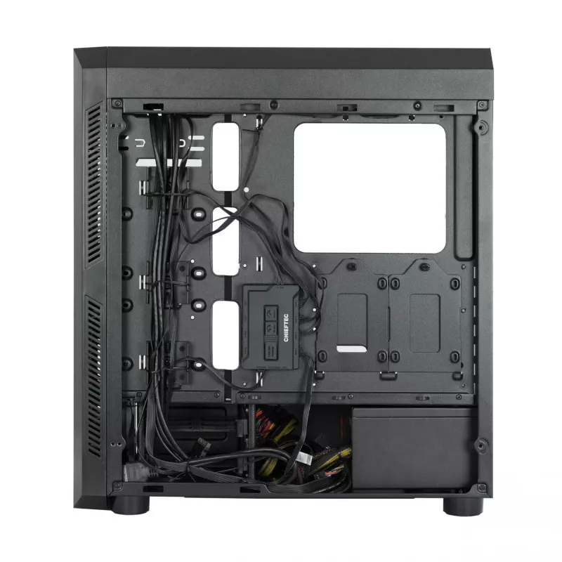 PC korpusas CHIEFTEC Scorpion 3 GL-03B-OP — Tower ATX/Micro-ATX/Mini-ITX, grūdintas stiklas, 3×120 mm priekiniai ventiliatoriai