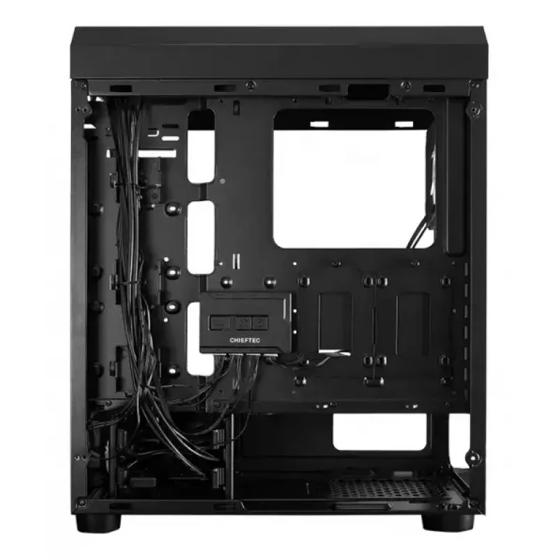 PC Midi Tower korpusas CHIEFTEC SCORPION 3 GL-03B-UC-OP — juodas, grūdintas stiklas, ATX/Micro-ATX, 3x120mm priekiniai + 1x120mm galinis ventiliatoriai