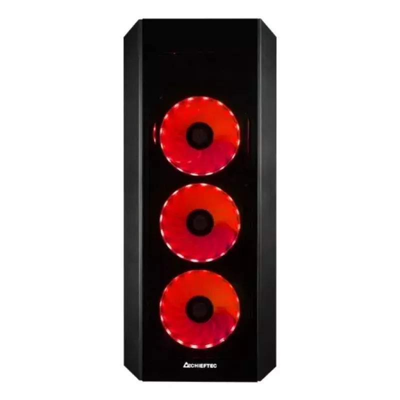PC Midi Tower korpusas CHIEFTEC SCORPION 3 GL-03B-UC-OP — juodas, grūdintas stiklas, ATX/Micro-ATX, 3x120mm priekiniai + 1x120mm galinis ventiliatoriai