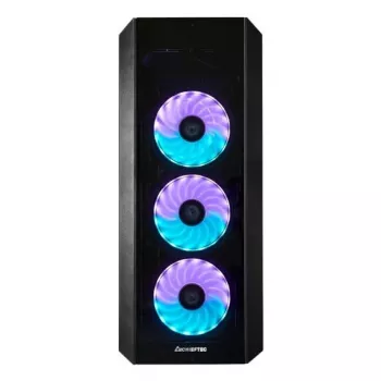 PC Midi Tower korpusas CHIEFTEC SCORPION 3 GL-03B-UC-OP — juodas, grūdintas stiklas, ATX/Micro-ATX, 3x120mm priekiniai + 1x120mm galinis ventiliatoriai