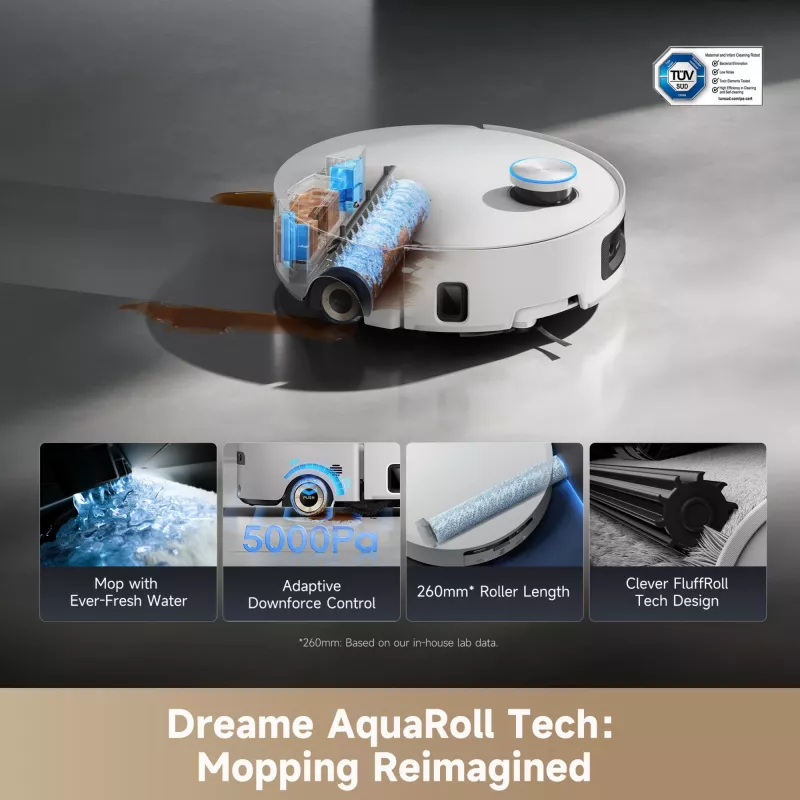 Robot dulkių siurblys Dreame Aqua10 Ultra Roller Complete white