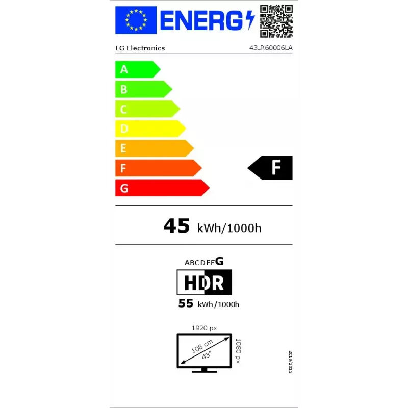 LG HD LR60 43LR60006LA TV 109.2 cm (43 col.) Full HD Smart TV Wi-Fi Juoda