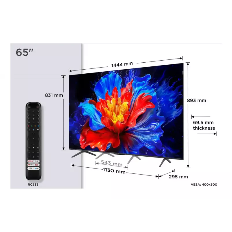 Televizorius TCL P8K 65 col. 4K QLED 3840 x 2160