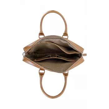 dbramante1928 Nordborg - 15 col. - Tan N.E., portfelis, 38,1 cm (15 col.), pečių diržas, 1,02 kg
