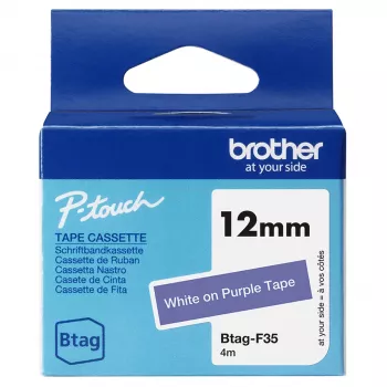 Etikečių gamybos juosta Brother BTAG-F31 juoda ant violetinės 1,2 cm 4 m