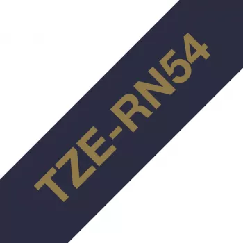Brother TZE-RN54 ženklinimo juostelė Auksinė ant tamsiai mėlynos