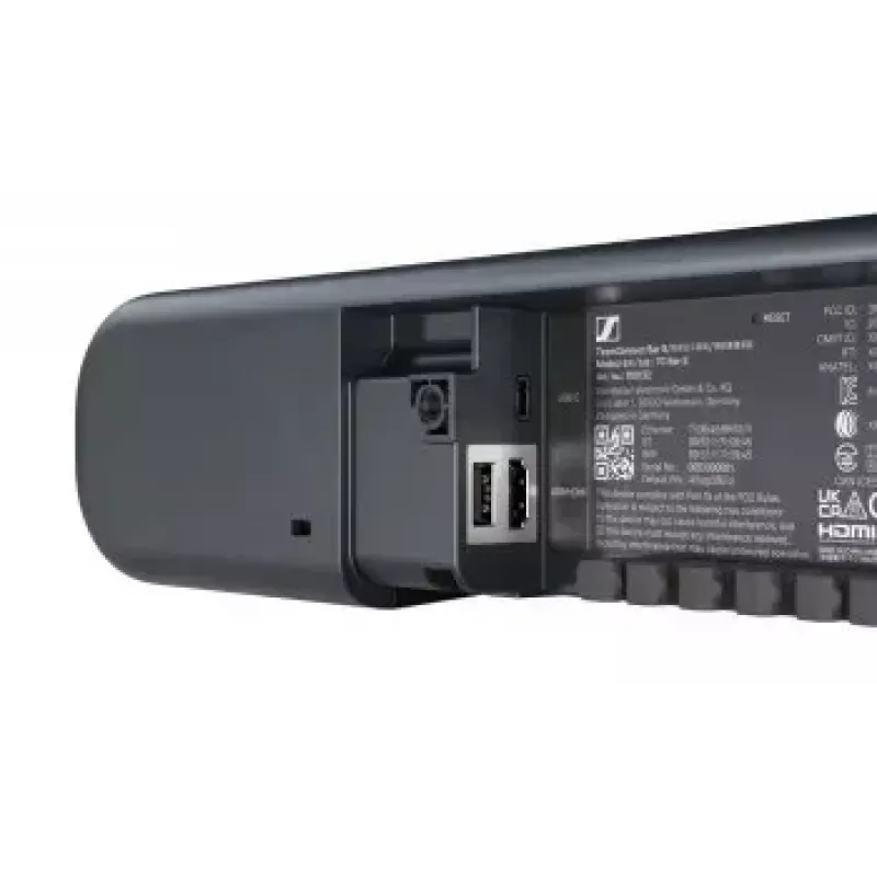 Microphone Sennheiser TEAMCONNECT BAR S VIDEO BAR — integruoti garsiakalbiai, triukšmo slopinimas, USB/prijunk ir naudok