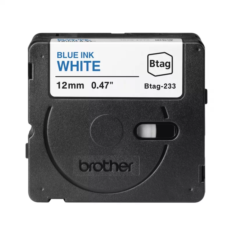 Brother BTAG-233 etikečių gamybos juosta mėlyna ant balto