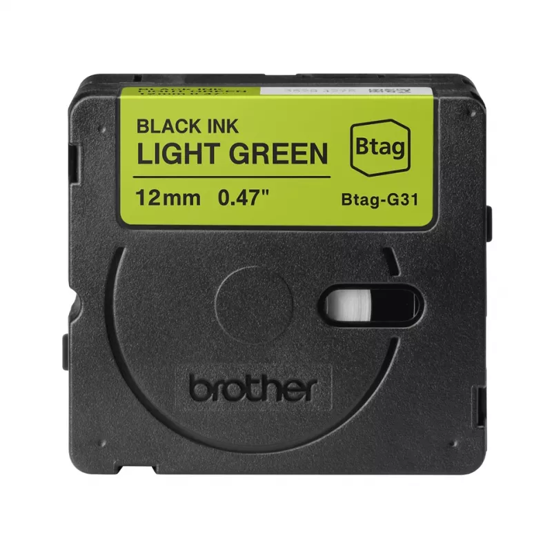 Brother BTAG-G31 etikečių gamybos juosta Juoda ant žalios 1,2 cm 4 m