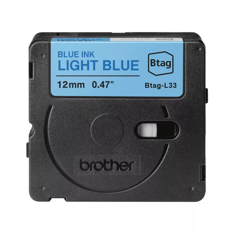 Etikečių gamybos juosta Brother BTAG-L33 mėlyna ant šviesiai mėlynos 1,2 cm 4 m