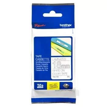 Etikečių juostelė Brother TZe145 18 mm balta ant skaidrios