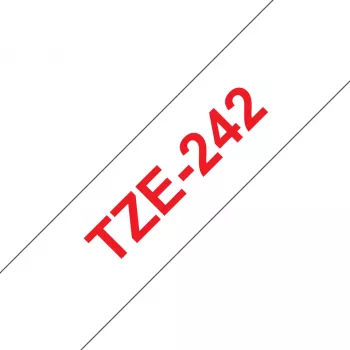 Laminuota juosta Brother TZe242 18mm raudona ant balto