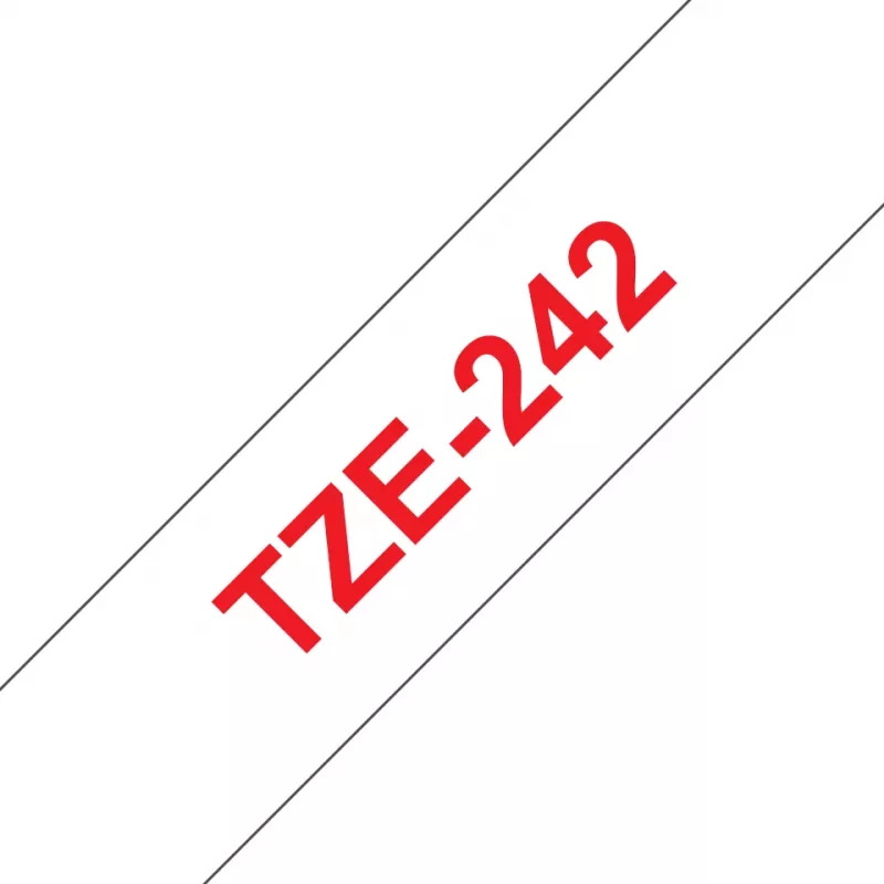 Laminuota juosta Brother TZe242 18mm raudona ant balto