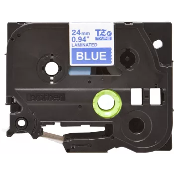 Laminuota juosta Brother TZe555 24 mm, balta ant mėlyno