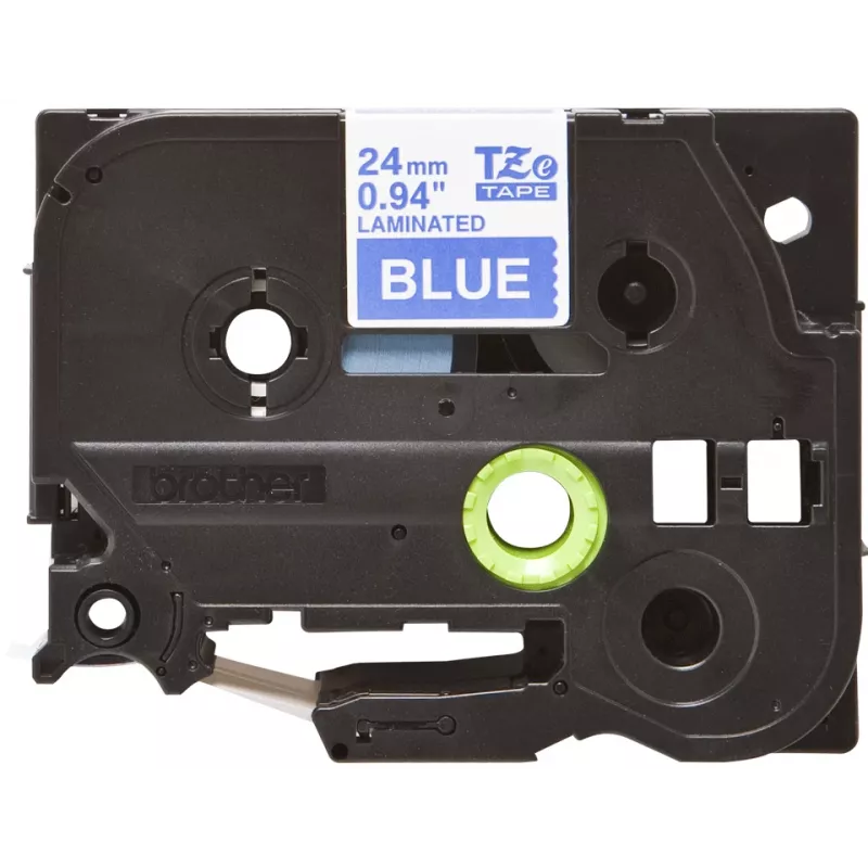 Laminuota juosta Brother TZe555 24 mm, balta ant mėlyno