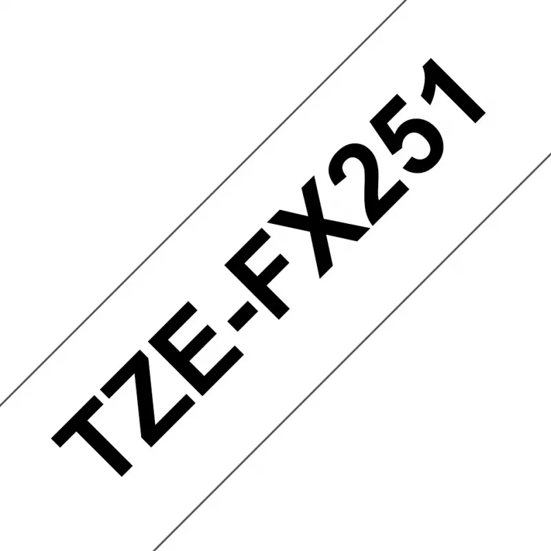 Laminuota juosta Brother TZEFX251 juoda ant balto 2,4 cm