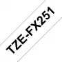 Laminuota juosta Brother TZEFX251 juoda ant balto 2,4 cm