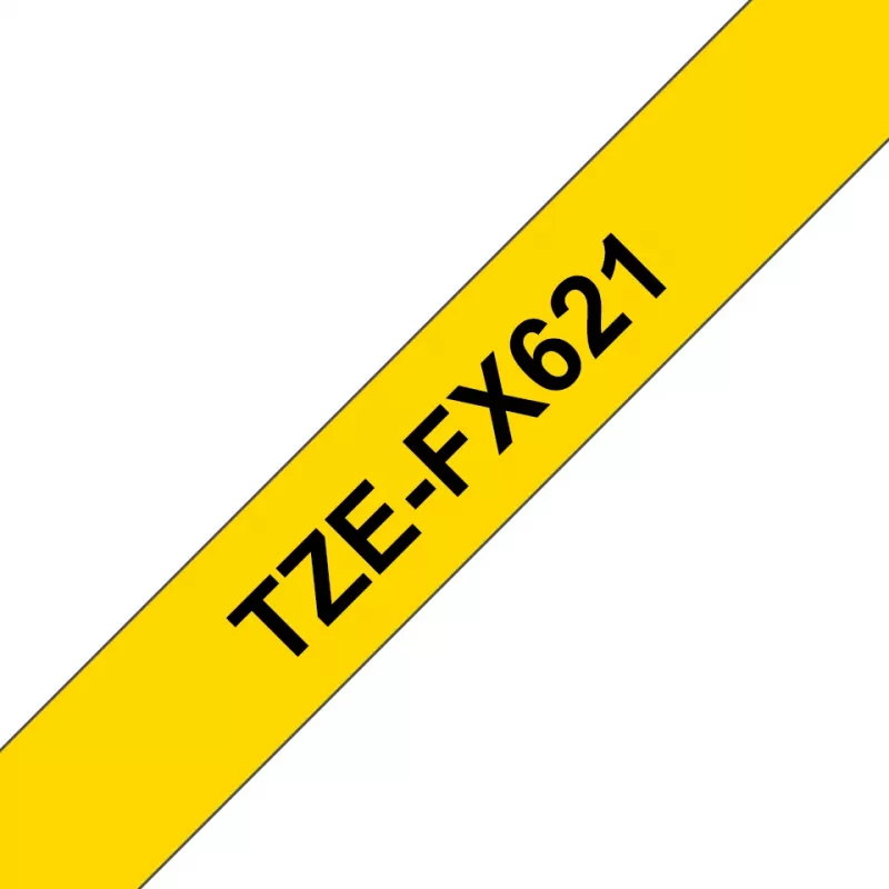 Brother TZE-FX621 juostelė etiketėms kurti Juoda ant geltonos