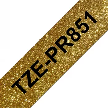 Brother TZE-PR851 juostelė etikečių gamybai juoda ant aukso