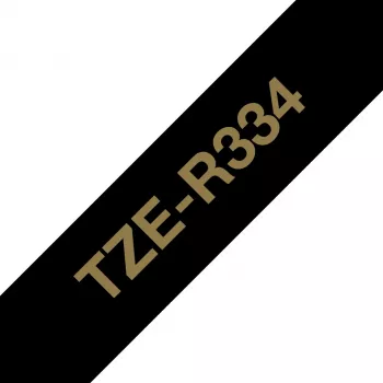 Brother TZE-R334 ženklinimo juosta Auksinė ant juodos