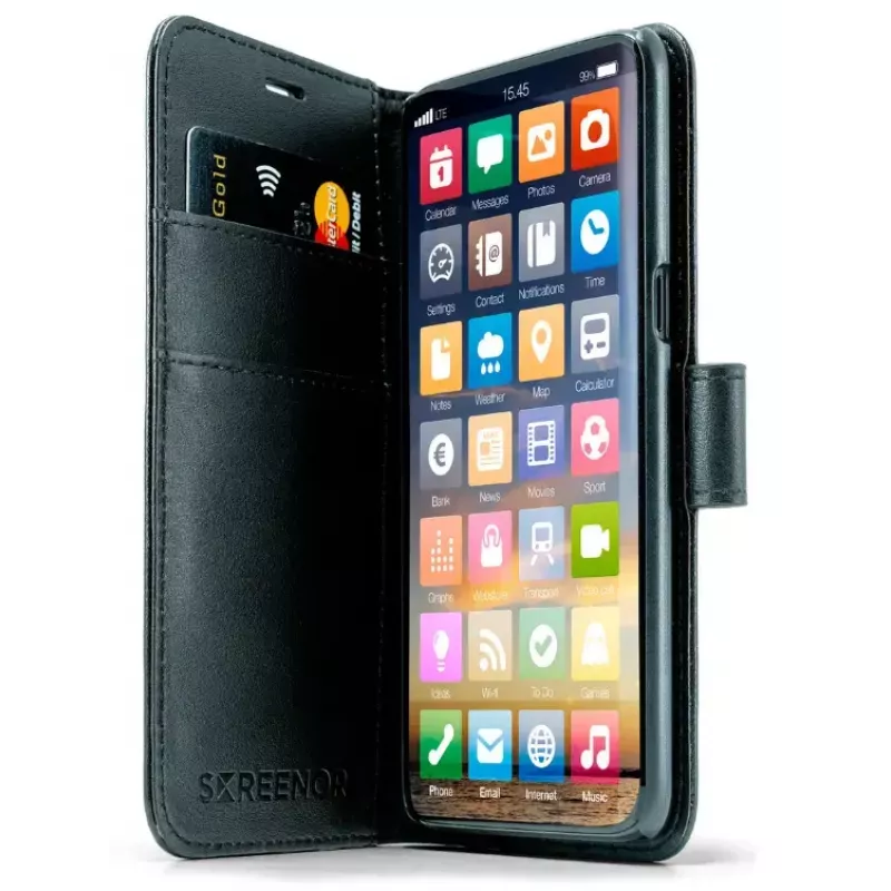 Dėklas-piniginė Screenor SMART Samsung Galaxy S25 Edge 17 cm juoda