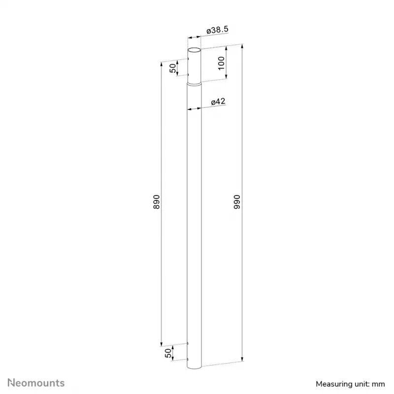 Neomounts ACL25-500BL ilginamasis stiebas projektoriaus lubiniam laikikliui - aukštis 89 cm