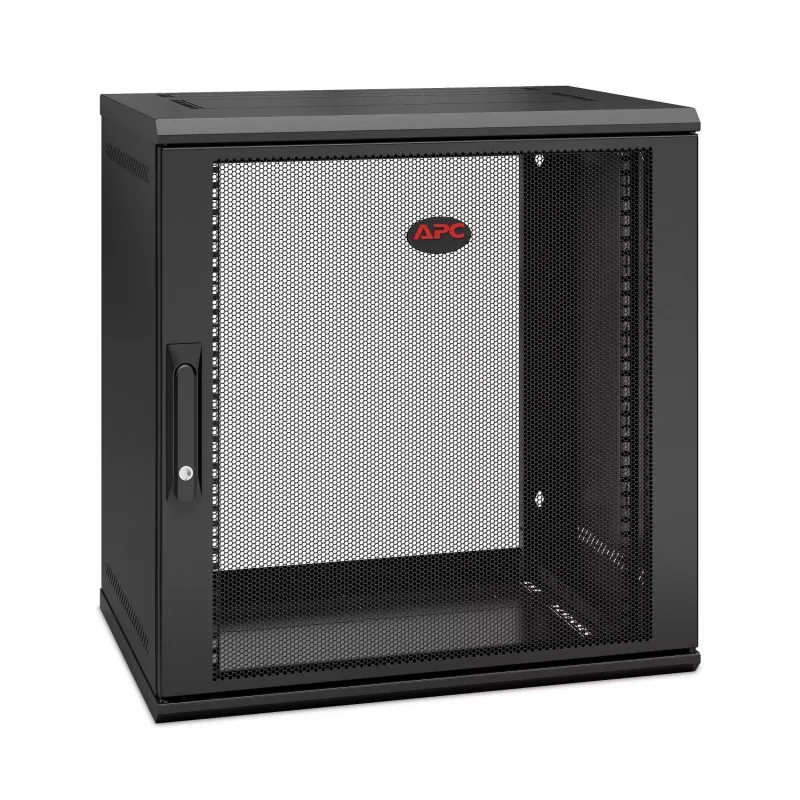 APC NetShelter WX AR112SH4 – 12U, 19 colių pataisų spinta, tvirtinama prie sienos, iš anksto surinkta, 400 mm gylio