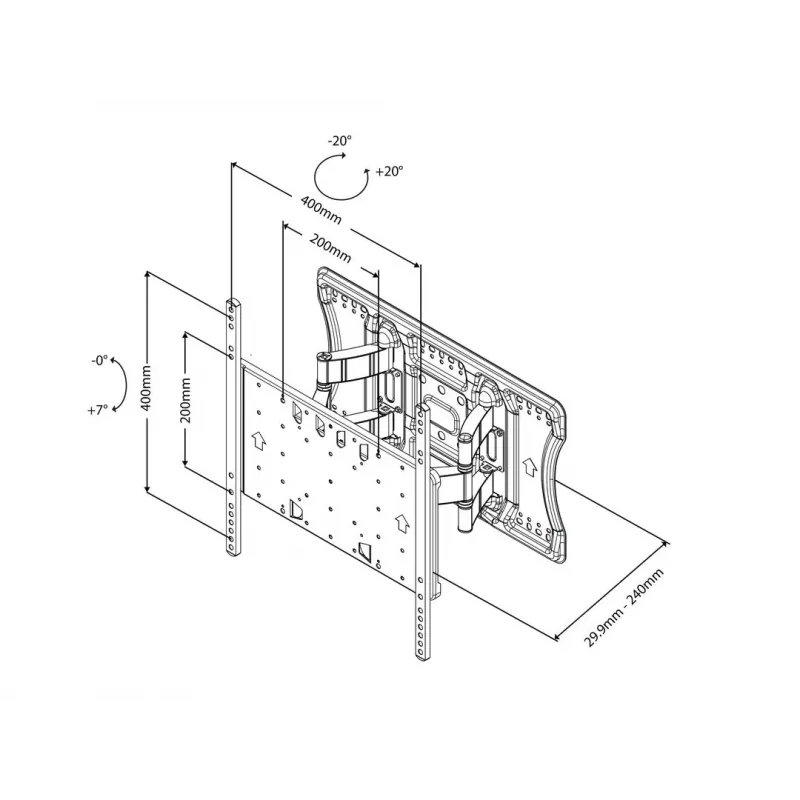 Montavimo laikiklis Multibrackets M VESA Super plonas Tilt & Turn