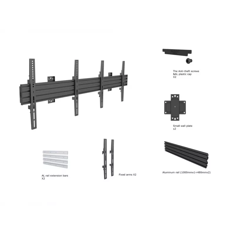 Multibrackets M Wallmount Pro MBW2U fiksuotas juodas