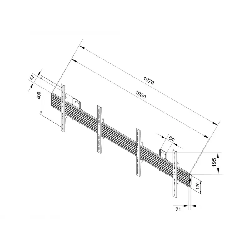Multibrackets M Wallmount Pro MBW2U fiksuotas juodas
