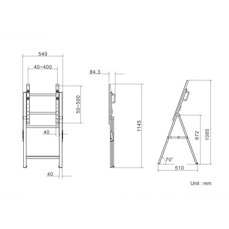 Multibrackets M Tilt and Roll Easel juodas maksimali apkrova 50 kg