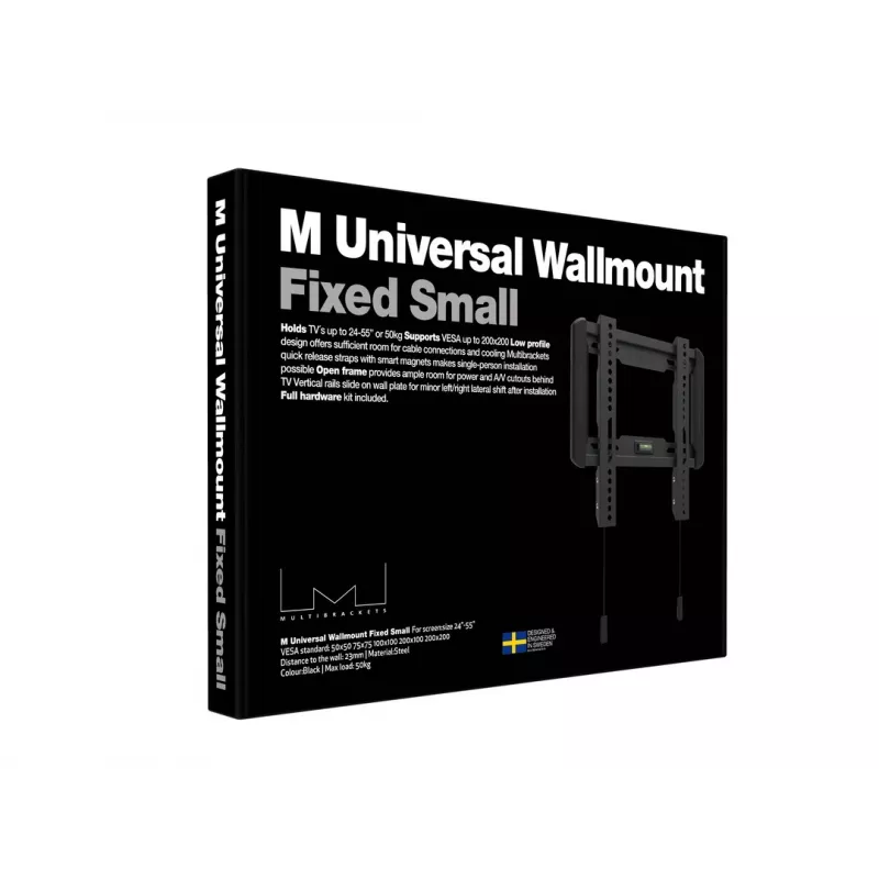 Multibrackets M Universalus sieninis laikiklis Fixed Small juodas