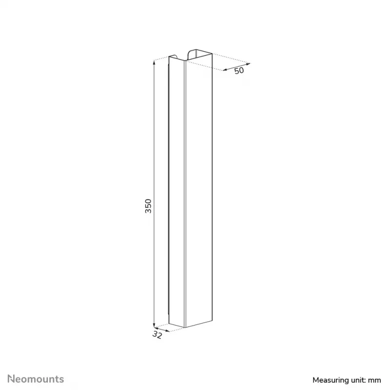 Kabelių dangtelis Neomounts ADS06-123WH magnetinis baltas sėdimoms/stovimoms stalų konstrukcijoms, keliems kabeliams
