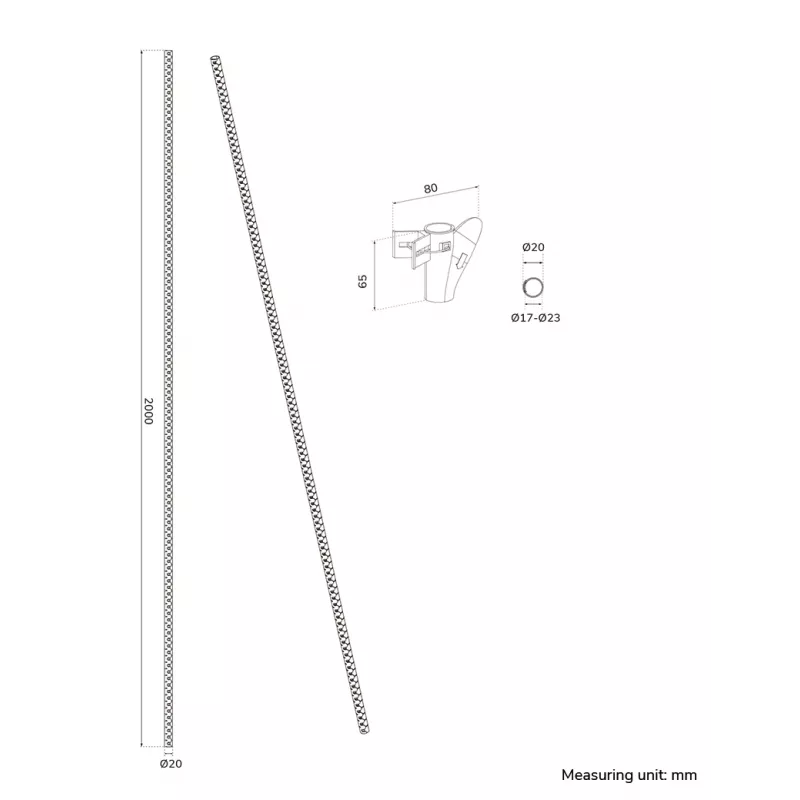 Kabelių apvalkalas Neomounts ADS06-141BL Ø20 mm juodas kabelių tvarkymui