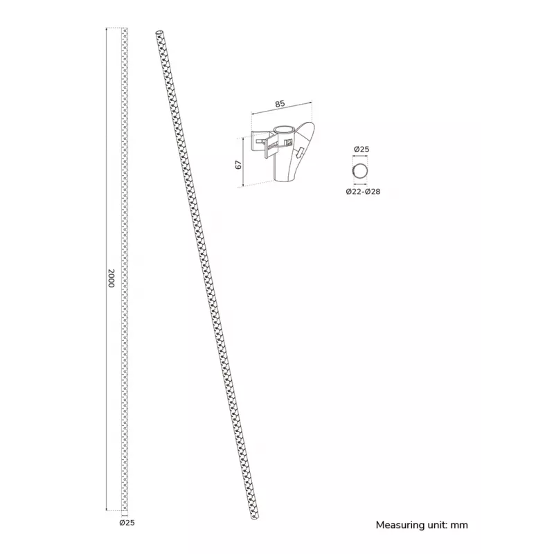 Neomounts ADS06-142WH kabelių apvalkalas Ø25 mm baltas kabelių tvarkymui