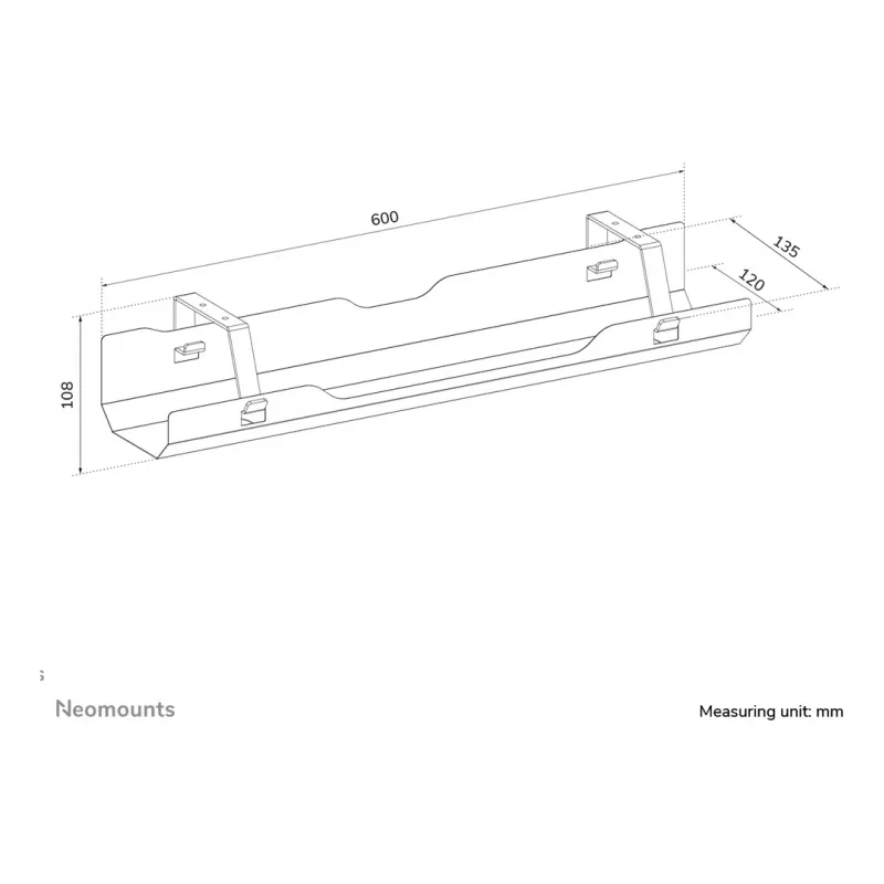 kabelis tray Neomounts ADS07-122BL screw-mounted universal Juoda, wall/rack mounting