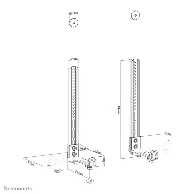 Neomounts AWL29-650BL1 vaizdo juostos / garso juostos laikiklis VESA - maks. 15 kg - universalus